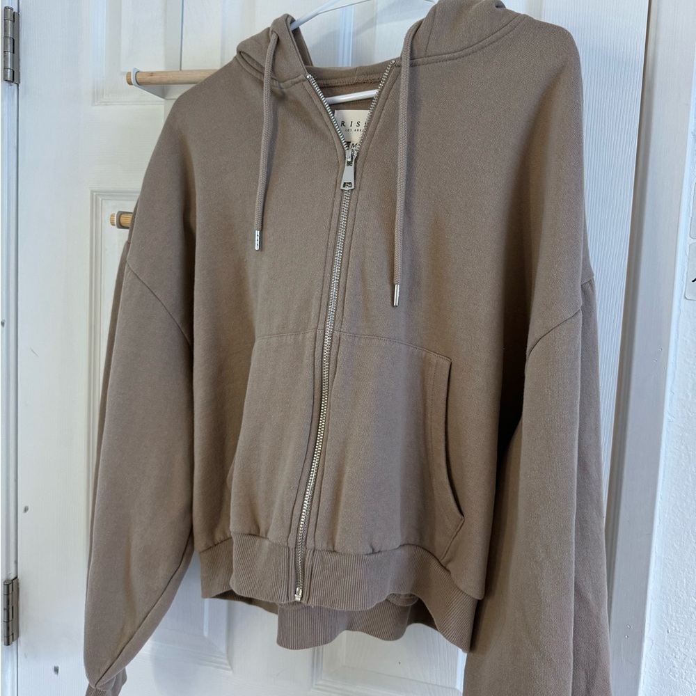 Brown Zip-Up Hoodie